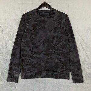 Lululemon Scuba Crew Neck Sweatshirt Size 6 Gray Incognito Camo Pullover Stretch